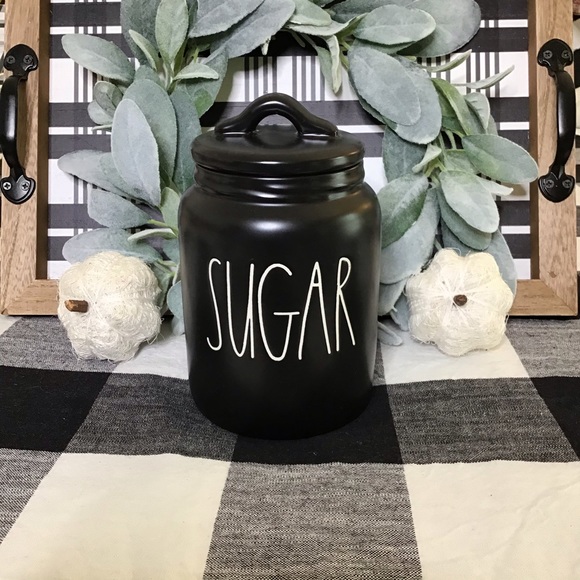 NWT🖤Rae Dunn Farmhouse Black “SUGAR” Canister - Picture 8 of 9